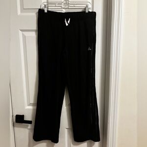 adidas Women’s Black Wide Leg Sweatpants with Stripes size Large